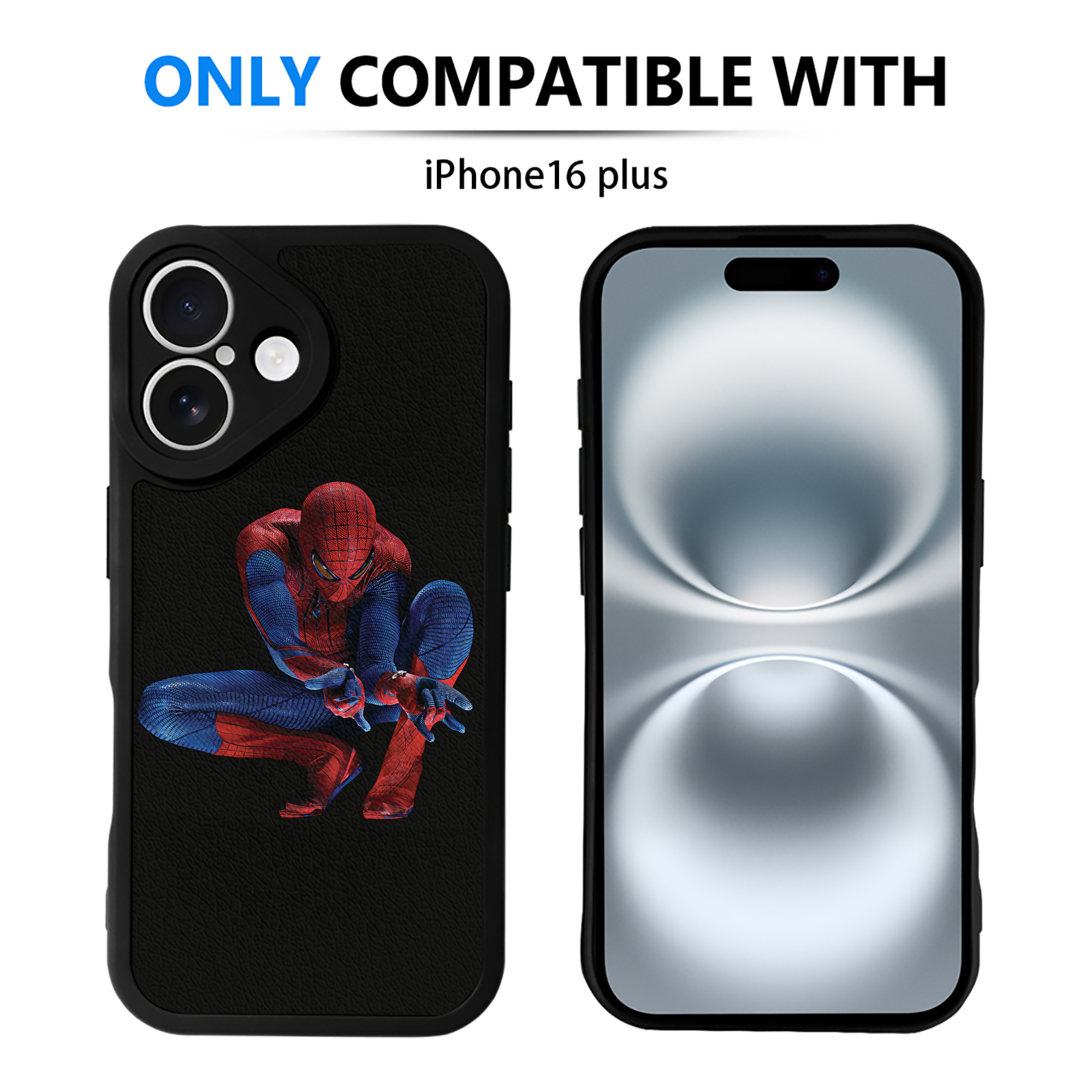 Spider Man スパイダーマン 【iPhone 16シリーズ対応】シリコンスマホケース（レザー調） 材質：シリコン